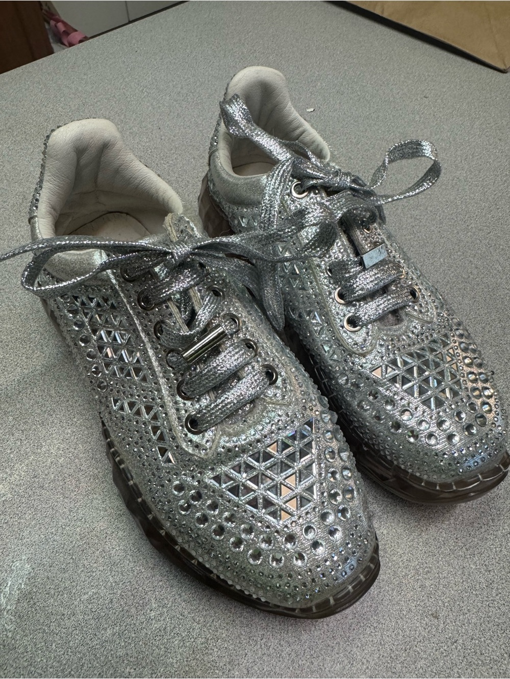 Sparkle Women's Silver Rhinestone Sneakers